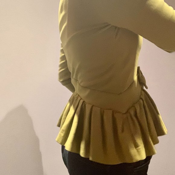 RED VALENTINO Bow Detail Fitted Jacket Pistachio Green - Picture 4 of 11